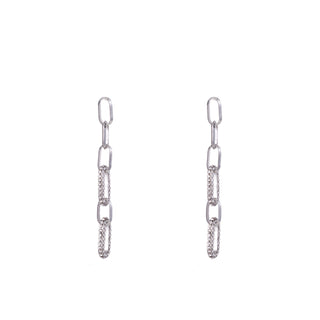 Kopen zilver Go Dutch Label Oorknoppen sparkle chain dangle