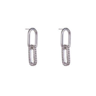 Kopen zilver Go Dutch Label Oorknoppen double sparkle chain
