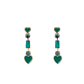 Kopen groen Go Dutch Label Oorknoppen heart drop stone