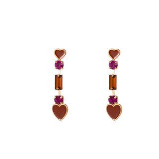 Go Dutch Label Oorknoppen heart drop stone
