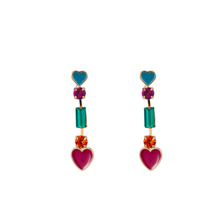 Kopen multi Go Dutch Label Oorknoppen heart drop stone