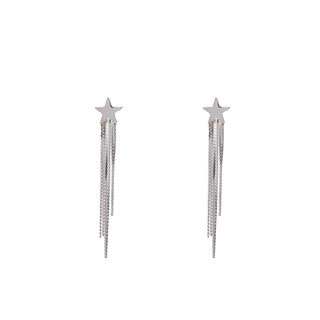 Kopen zilver Go Dutch Label Oorknoppen flat waterfall hartje sliertjes