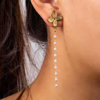 Go Dutch Label Oorknoppen leaf 'n pearls