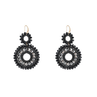 Kopen black Day&Eve by Go Dutch Label Oorhangers Grove Kralen Cirkel