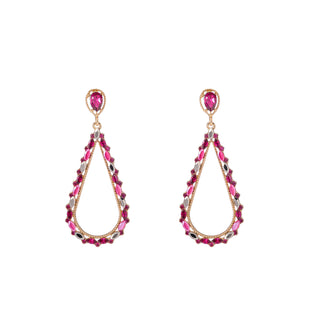 Kopen pink Day&Eve by Go Dutch Label Oorknoppen Druppel Stenen