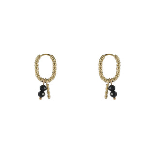 Kopen black-gd Day&Eve by Go Dutch Label Oorhangers Oval Hoop Swirl Kraal