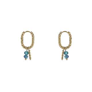 Kopen blue Day&Eve by Go Dutch Label Oorhangers Oval Hoop Swirl Kraal