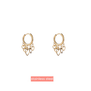 Kopen goud Day&Eve by Go Dutch Label Oorhangers Hoop Hartjes