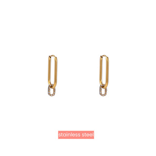 Kopen goud Day&Eve by Go Dutch Label Oorhangers Ovaal Stenen