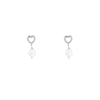 Kopen zilver Day&Eve by Go Dutch Label Oorknoppen Parel Hartje