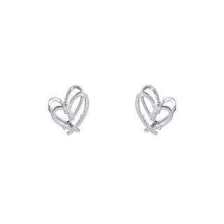Kopen zilver Go Dutch Label Oorhangers Crystal Heart Hoop