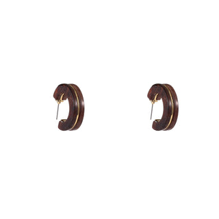 Kopen bruin Go Dutch Label Oorknoppen 2 Lines Earring