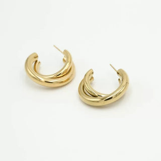 Bijoutheek Oorknoppen 2 hoops (4mm) gedraaid