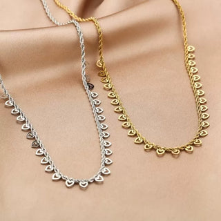 Michelle Bijoux Necklace Twisted Open Hearts