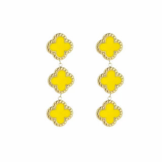 Bijoutheek Oorknoppen Triple Klaver Emaille