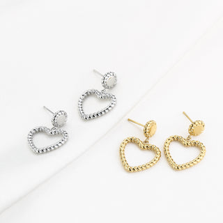 Bijoutheek Ear Studs Dot Twisted Heart Small