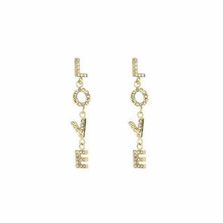 Bijoutheek Stud Earrings Love White Stones