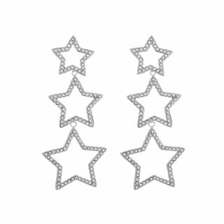 Bijoutheek Ear Studs 3 Stars White Stones