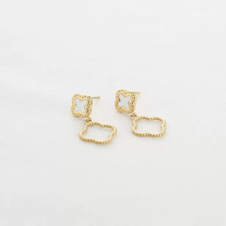 Michelle Bijoux Ear studs clover enamel and decorated