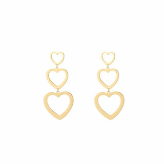Bijoutheek Ear Studs 3 open hearts