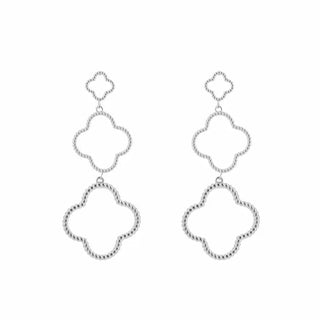 Koop silver Bijoutheek Ear Studs 3 decorated clovers