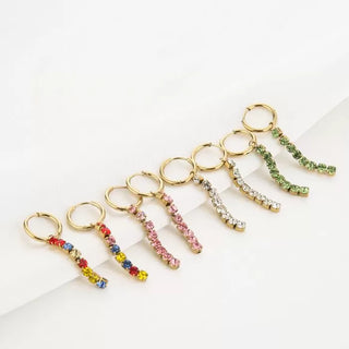 Michelle Bijoux Earrings with string of stones