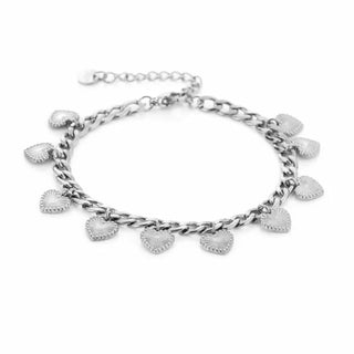 Koop zilver Bijoutheek Bracelet (Jewelry) links charms radiate hearts