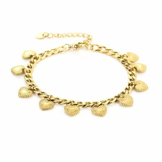 Bijoutheek Bracelet (Jewelry) links charms radiate hearts