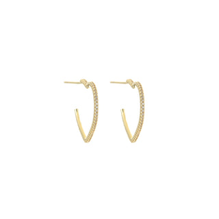 Bijoutheek Ear Studs open heart rhinestone gold