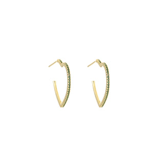 Bijoutheek Ear Studs open heart rhinestone gold