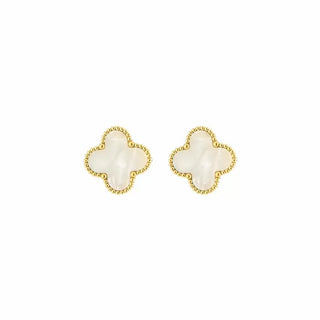 Koop white Bijoutheek Ear Studs Clover Enamel