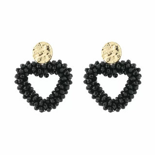 Koop black Bijoutheek Ear Studs Beaded heart