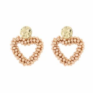 Koop beige Bijoutheek Ear Studs Beaded heart