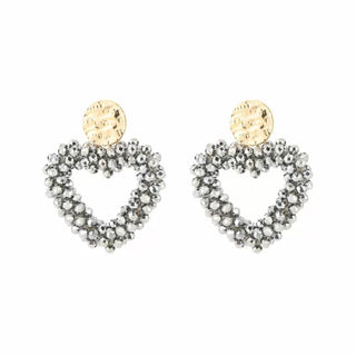 Koop silver Bijoutheek Ear Studs Beaded heart