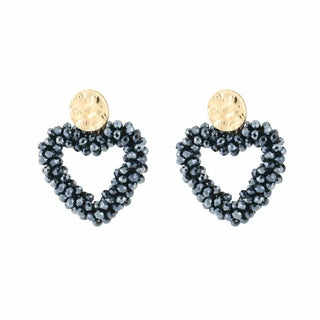 Koop dark-blue Bijoutheek Ear Studs Beaded heart