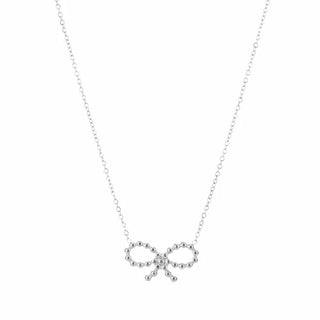 Kopen zilver Bijoutheek Collier Strikje Dots