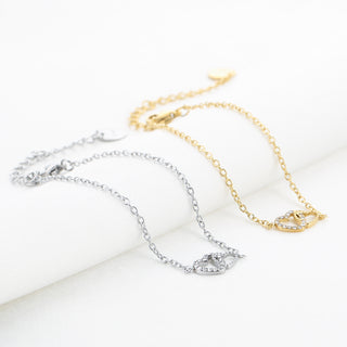 Bijoutheek-Armband (Schmuck) 2 Herzen weiße Steine