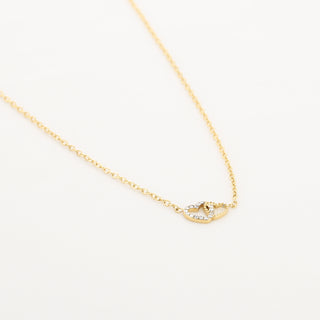 Bijoutheek Collier 2 Hartjes Witte Stenen