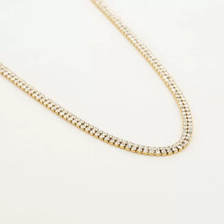 Bijoutheque Necklace Double row of white stones
