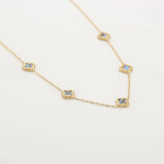 Bijoutheek Necklace 5 clovers abelone shell