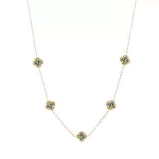 Bijoutheek Necklace 5 clovers abelone shell