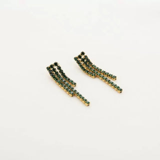 Bijoutheek Stud Earrings Double chain with stones