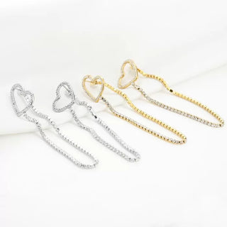 Bijoutheek Stud Earrings Rhinestone heart necklace stones