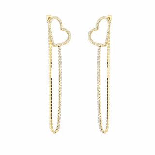 Bijoutheek Stud Earrings Rhinestone heart necklace stones