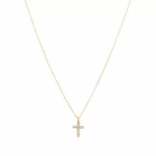 Bijoutheek Collier Kruis Witte Stenen