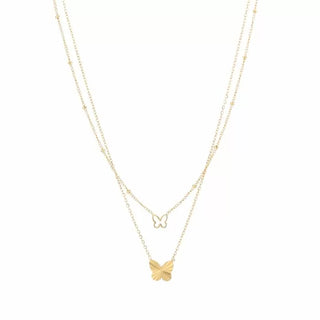 Bijoutheek Collier Dubbel Vlinders