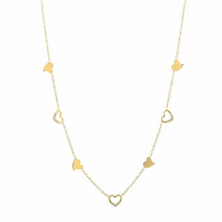 Bijoutheek Collier Hartjes Witte Stenen