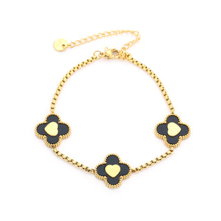 Kaufen schwarz Bijoutheek-Armband (Schmuck) Kleeblätter, Herzen, Gold