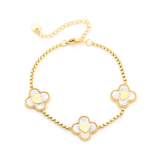 Bijoutheek-Armband (Schmuck) Kleeblätter, Herzen, Gold