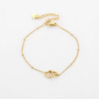 Bijoutheek Armband (Sieraad) 2 Hartjes Forever Connected Vriendschap
